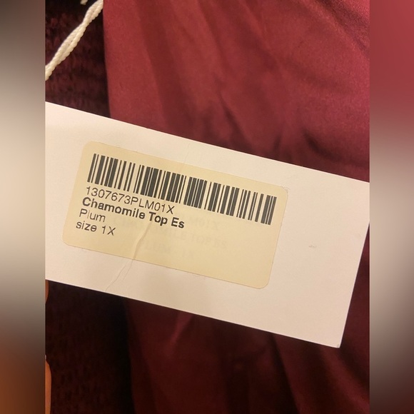 NWT Reformation Silk Chamomile Plum Burgundy Smocked Top Size 1X - Picture 8 of 8